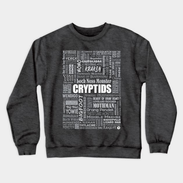 Cryptids in gray Crewneck Sweatshirt by CreepyAcres